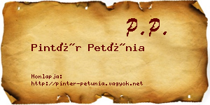 Pintér Petúnia névjegykártya
